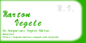 marton vegele business card